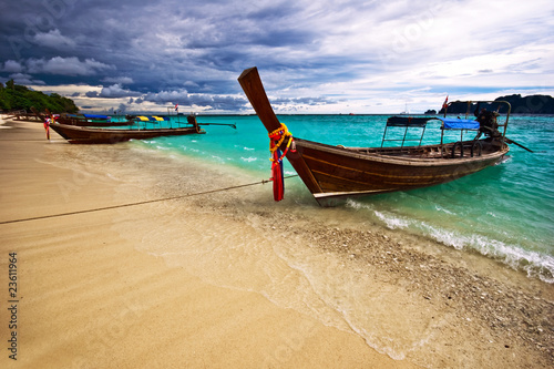 Thai boat near the beach. Phi Phi island. Thailand © Kushch Dmitry