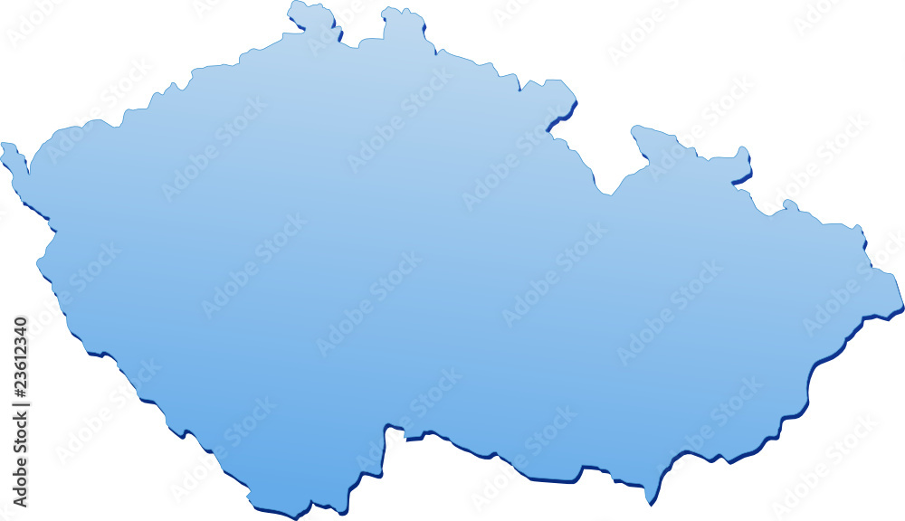 Carte de la république Tchèque bleu (détouré)