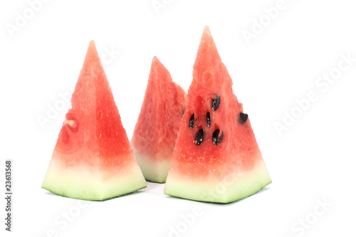 Three pieces of water melon