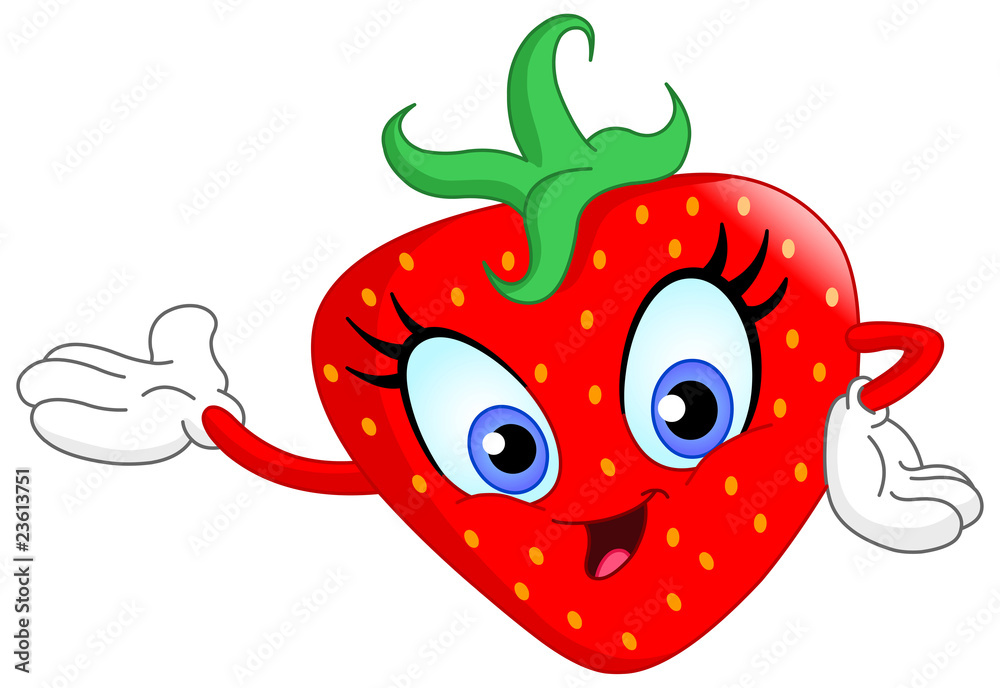 Fototapeta premium Cartoon strawberry