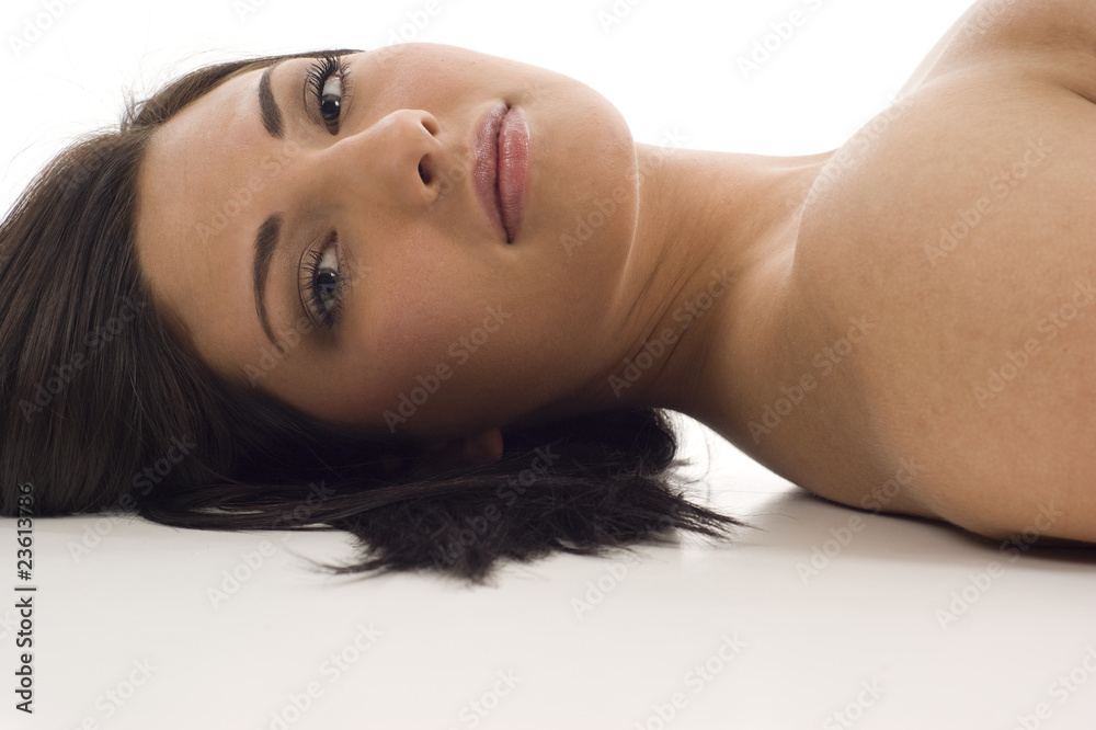 Naklejka premium Studio Closeup Portrait of a Beautiful Woman