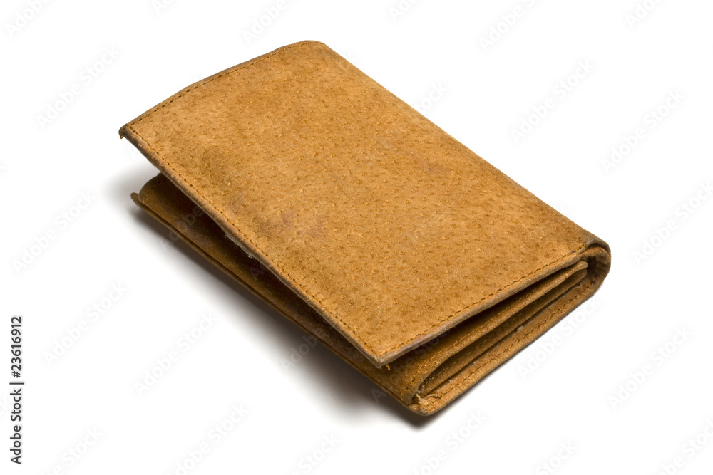 Old yellow leather wallet Old yellow leather wallet
