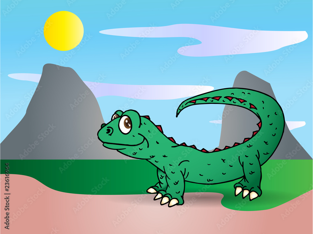 Obraz premium green Iguana