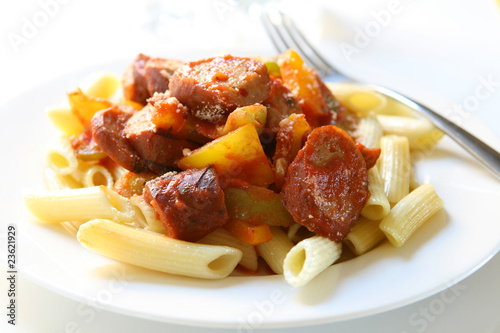 Pasta with Sausages and Peppers
