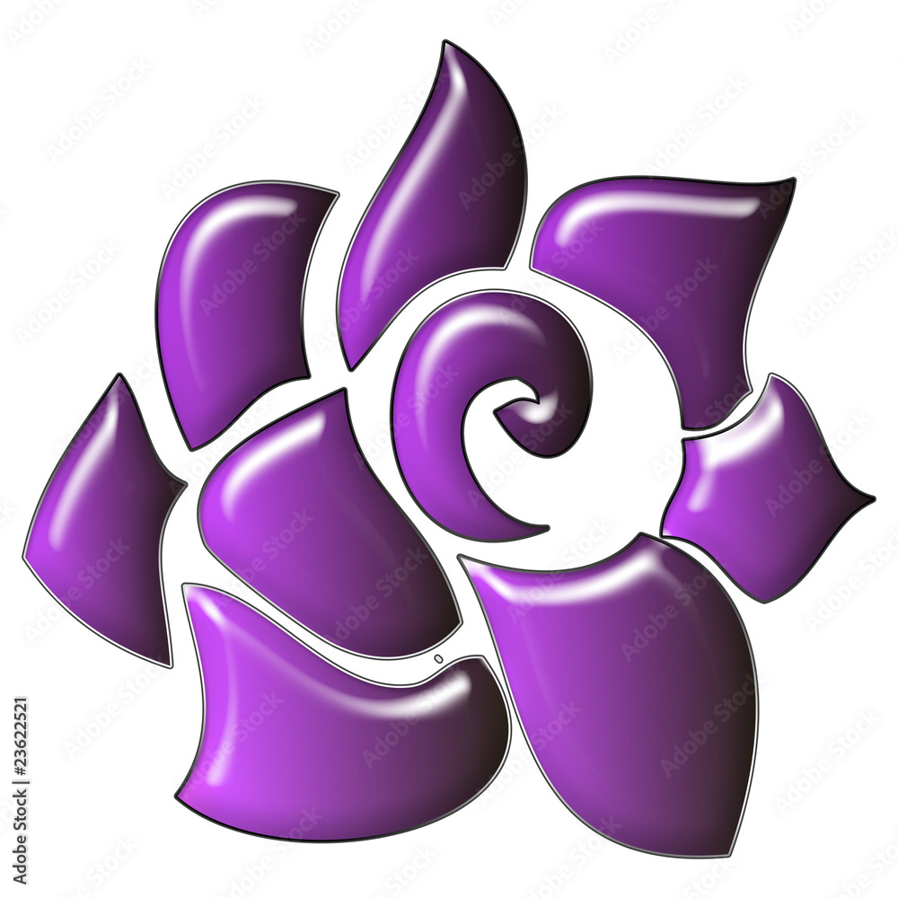 お花イラスト シンプル バラ紫色 Stock Illustration Adobe Stock