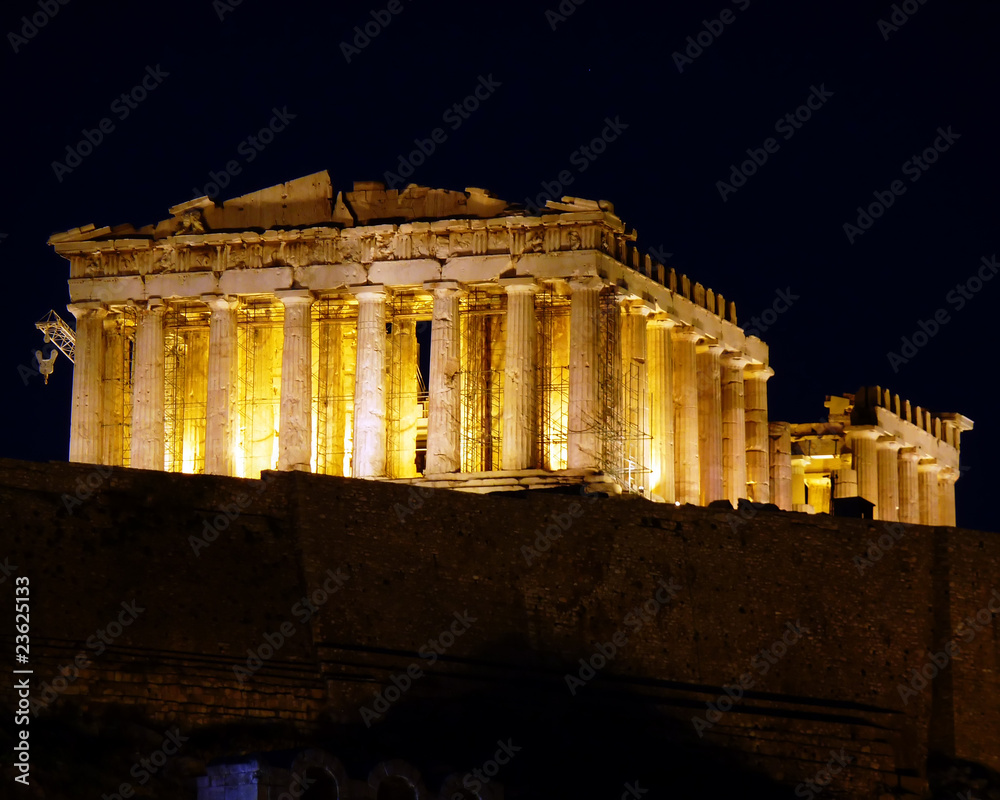 Obraz premium Athens Acropolis Parthenon by night