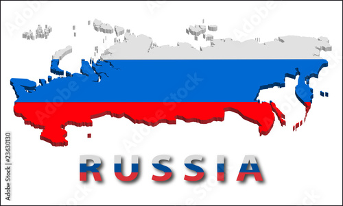 Russia territory with flag texture.