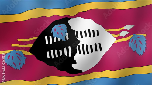Swaziland - waving flag detail photo