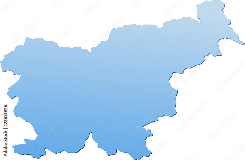 Carte de la Slovénie bleu (détouré)
