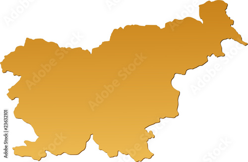 Carte de la Slovénie marron (détouré)
