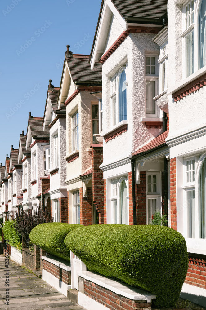 Fotografie Row of Typical English Terraced Houses at London.