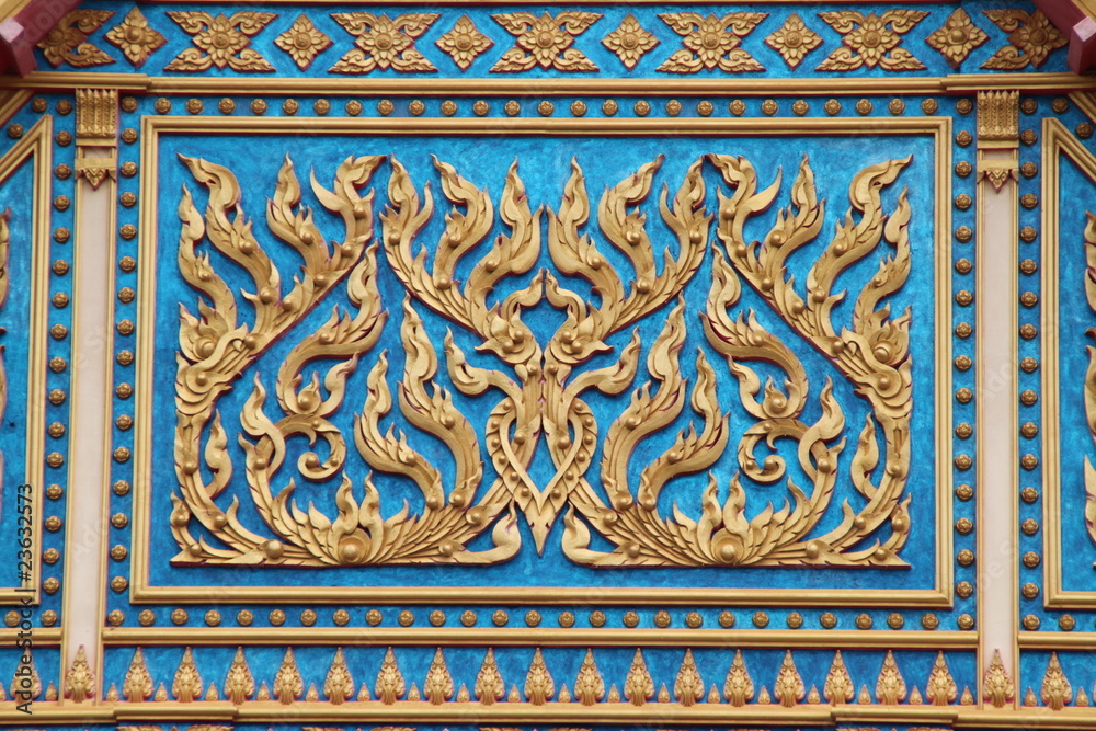 art on gable of Wat Nong Bon, Kosumphisai, Mahasarakam