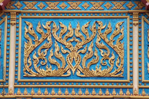 art on gable of Wat Nong Bon, Kosumphisai, Mahasarakam