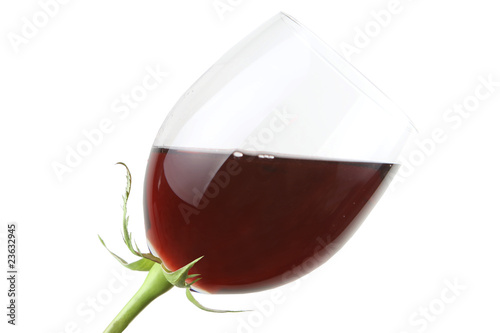 Obraz na płótnie Glass with red wine as a flower w salonie