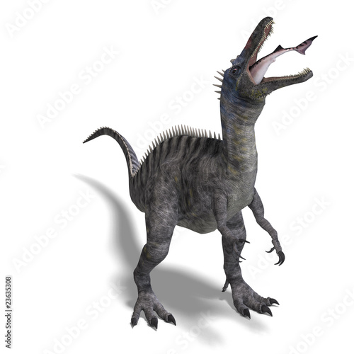 Dinosaur Suchominus. 3D rendering with clipping path and shadow