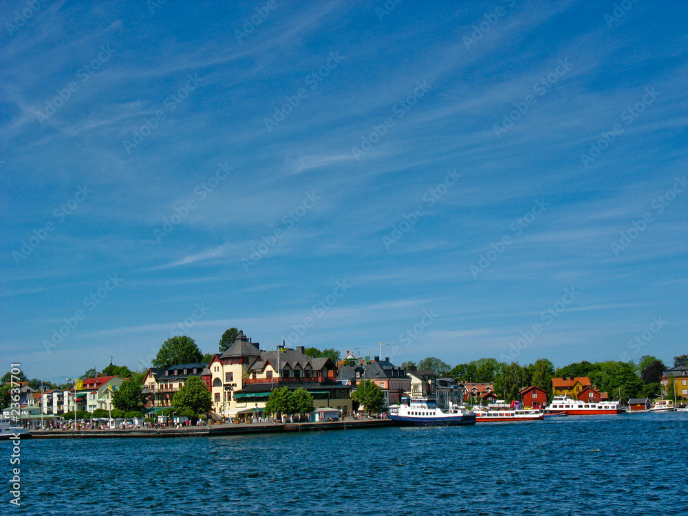 Lake and seaside in Vaxholm (Sweden)