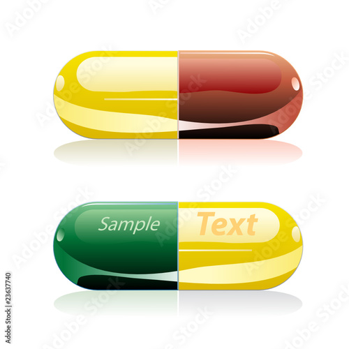 yellow and red capsule