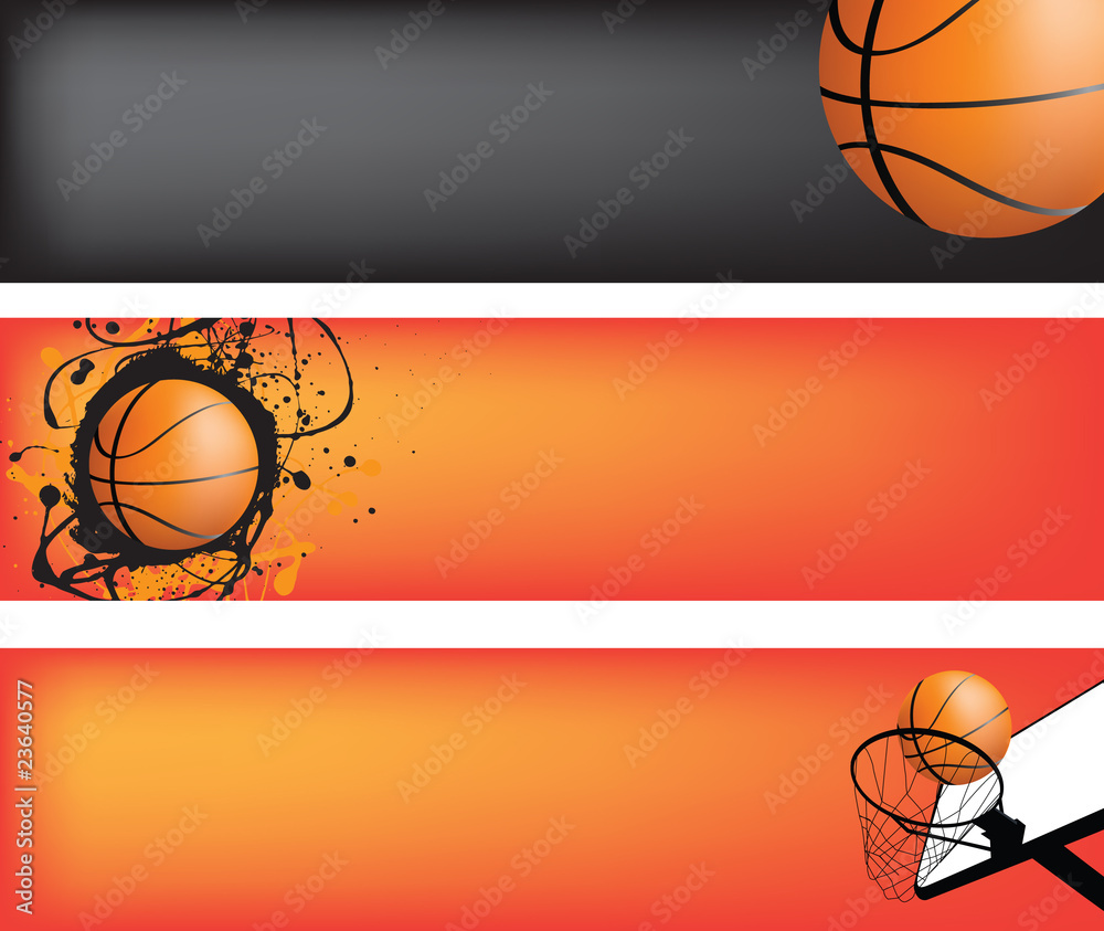 basketball web banner set Stock-Vektorgrafik Adobe Stock