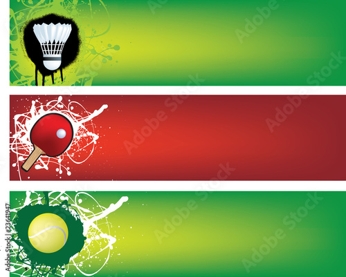 badminton, table tennis and tennis banners