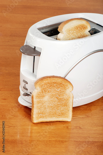 top view toaster with toast