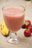 Banana strawberry fruit smoothie