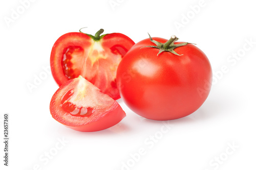 fresh tomato on white background