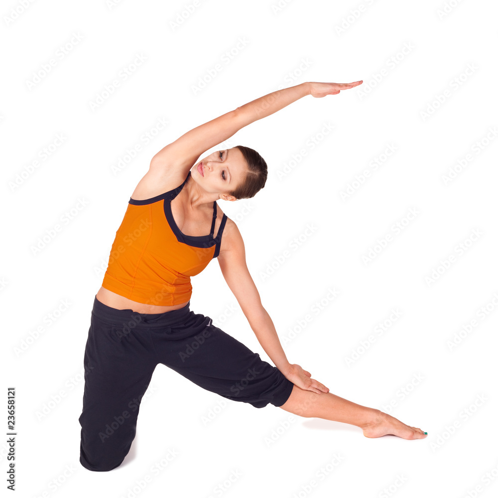 Fit Attractive Woman Practicing Yoga Fit Attractive Woman Practicing Yoga