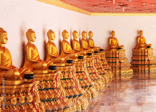 row of golden figures