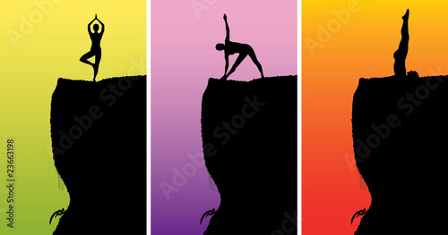 Yoga Meditation on Top of Rock