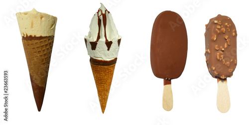 Set of  ice cream isolated on white background