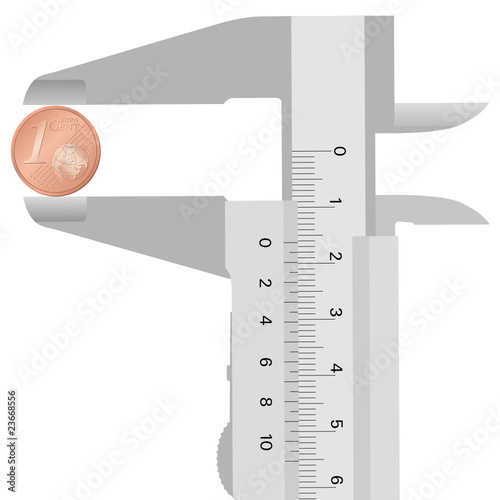 close-up calliper and 1 euro cent