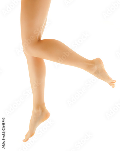 Beautiful legs isolated on a white background