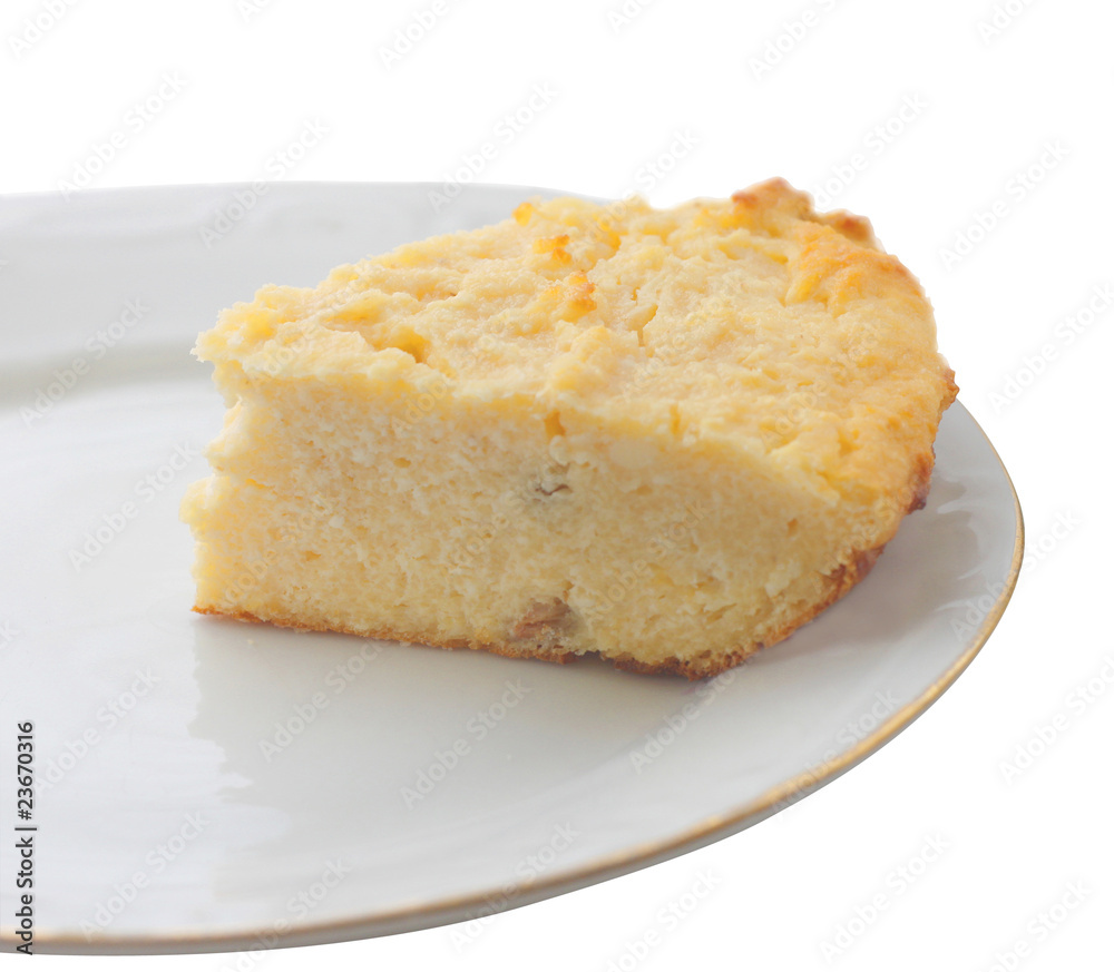 piece of the curd baked pudding