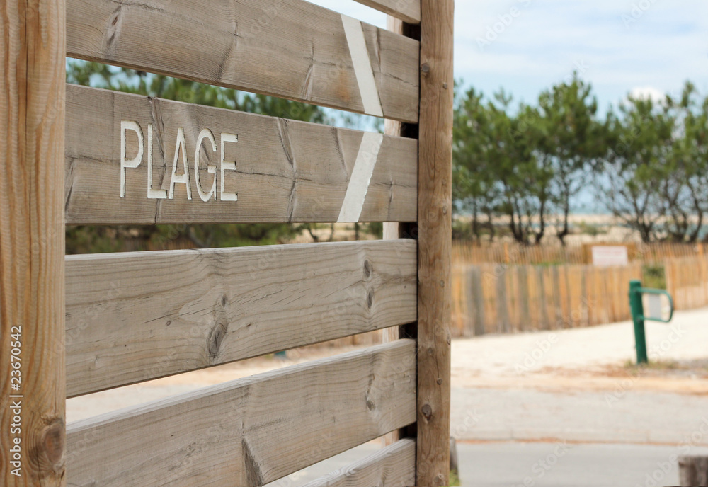 panneau de signalisation de la plage Stock Photo | Adobe Stock