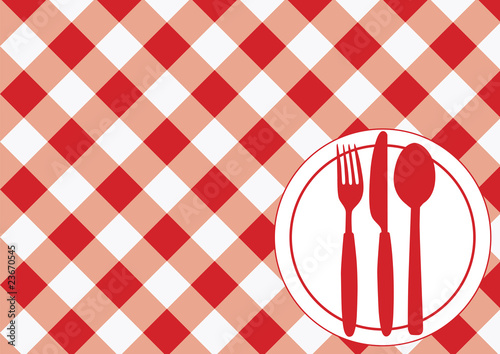 Gingham Menu Card