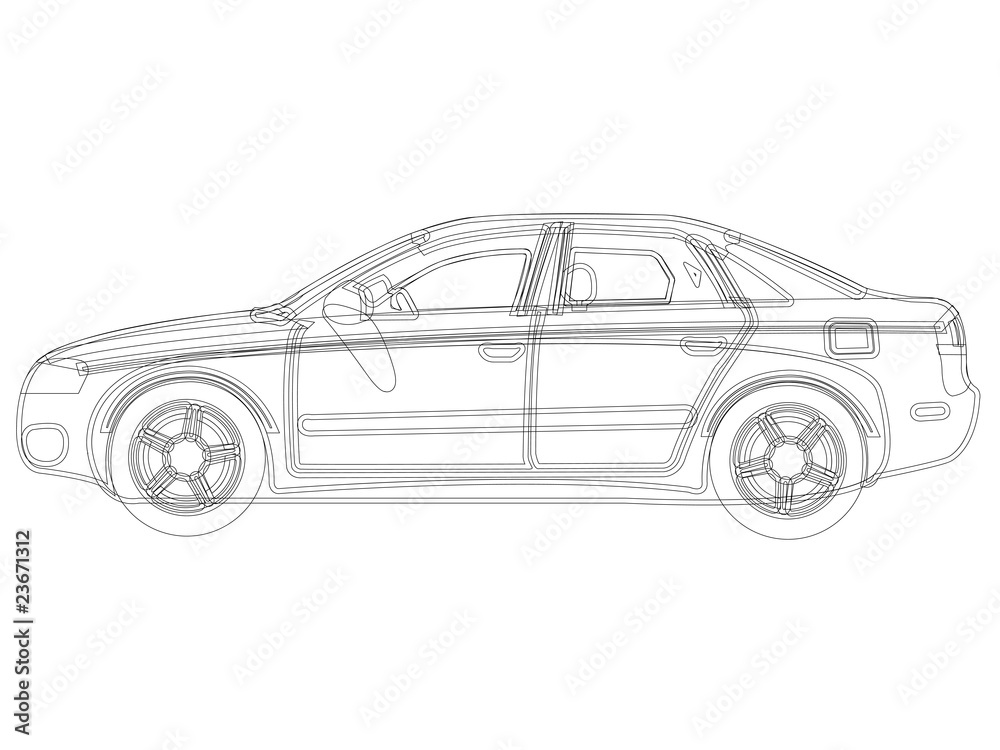 Fototapeta premium auto sketch vector