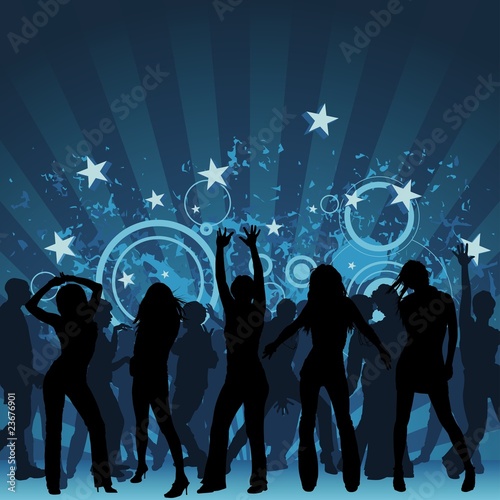 Clubbing - dance party background, illustration