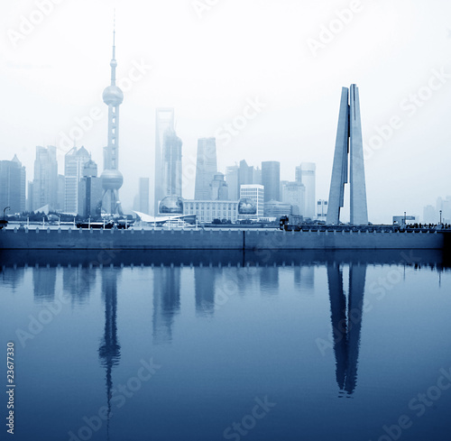 view of the Shanghai Oriental Pearl in the evening.