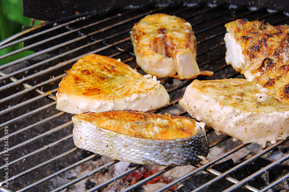 Grillen Fischsteak - grilling steak from fish 09 Grillen Fischsteak - grilling steak from fish 09