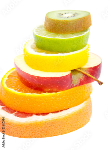 composition from citrus fruits with an apple and kiwi