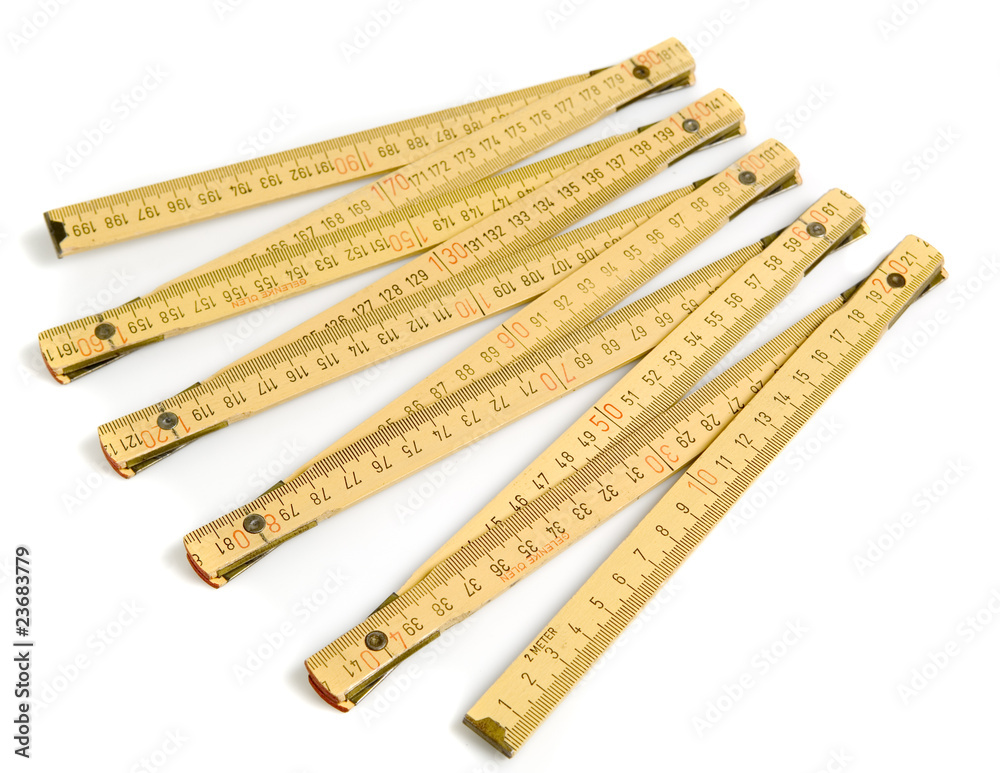 Folding ruler isolated on white Folding ruler isolated on white