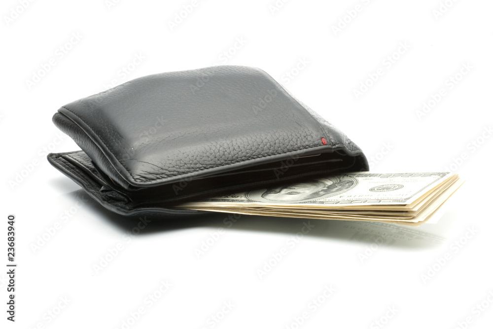 wallet with dollars wallet with dollars