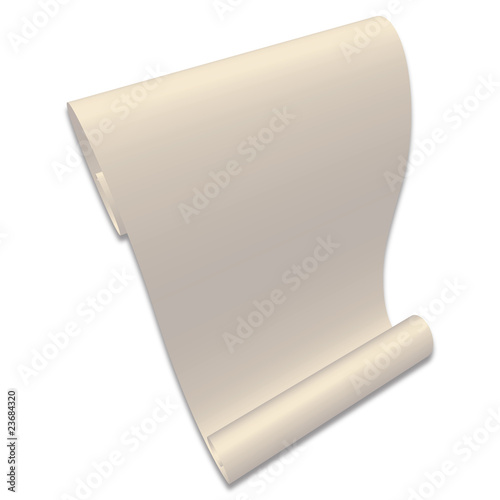 Blank Paper Scroll isolated on a white.