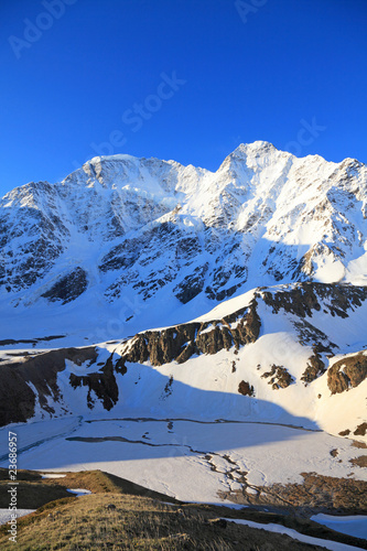 frozen lake and mount Donguzorun