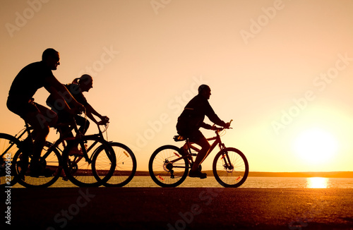 friends on bicycles