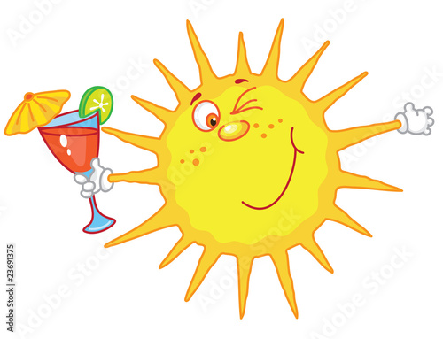 sun with a glass