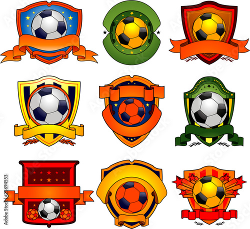 Colorful soccer emblems