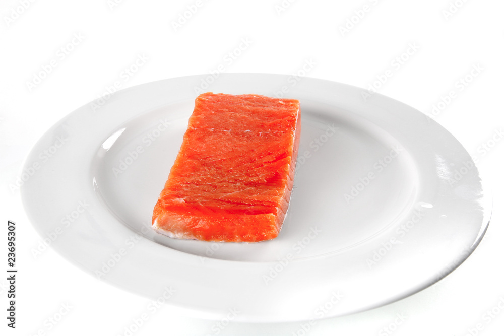 smoked salmon on white plate smoked salmon on white plate