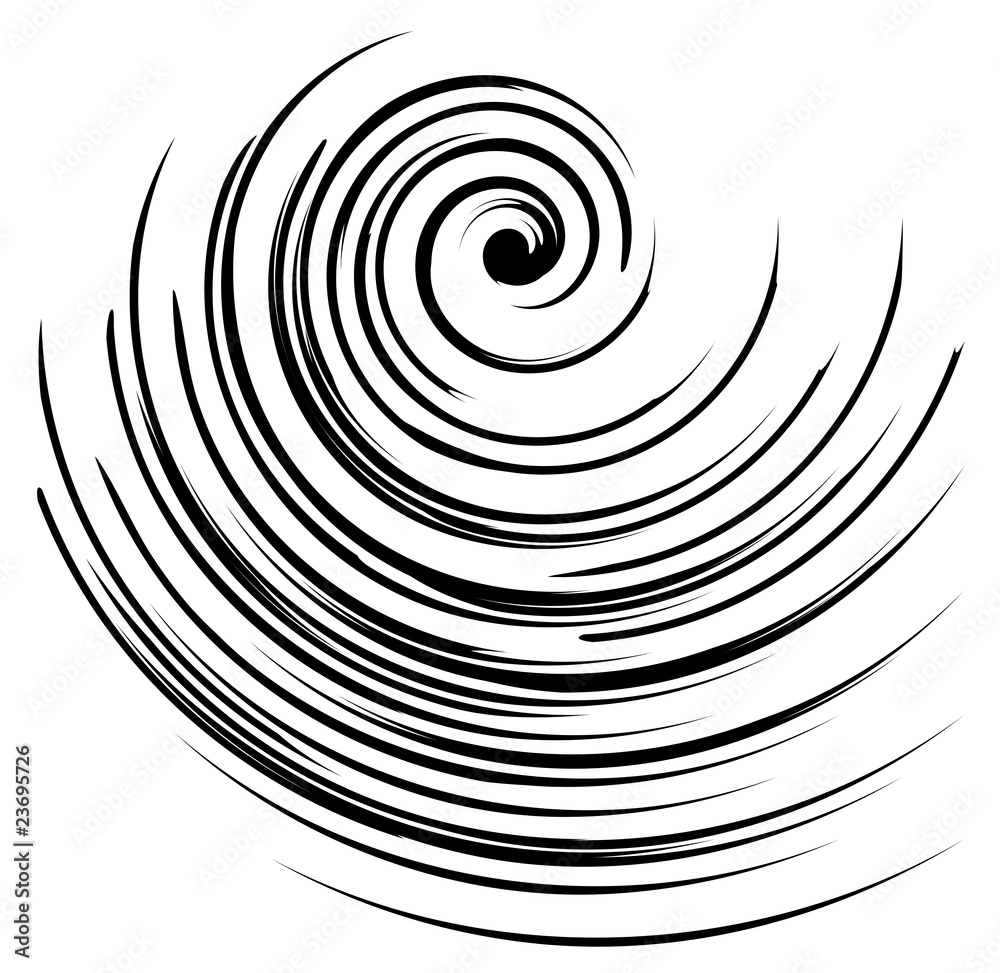 Vector image of a black and white spiral - obrazy, fototapety, plakaty 