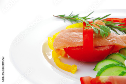 red smoked salmon and eggs